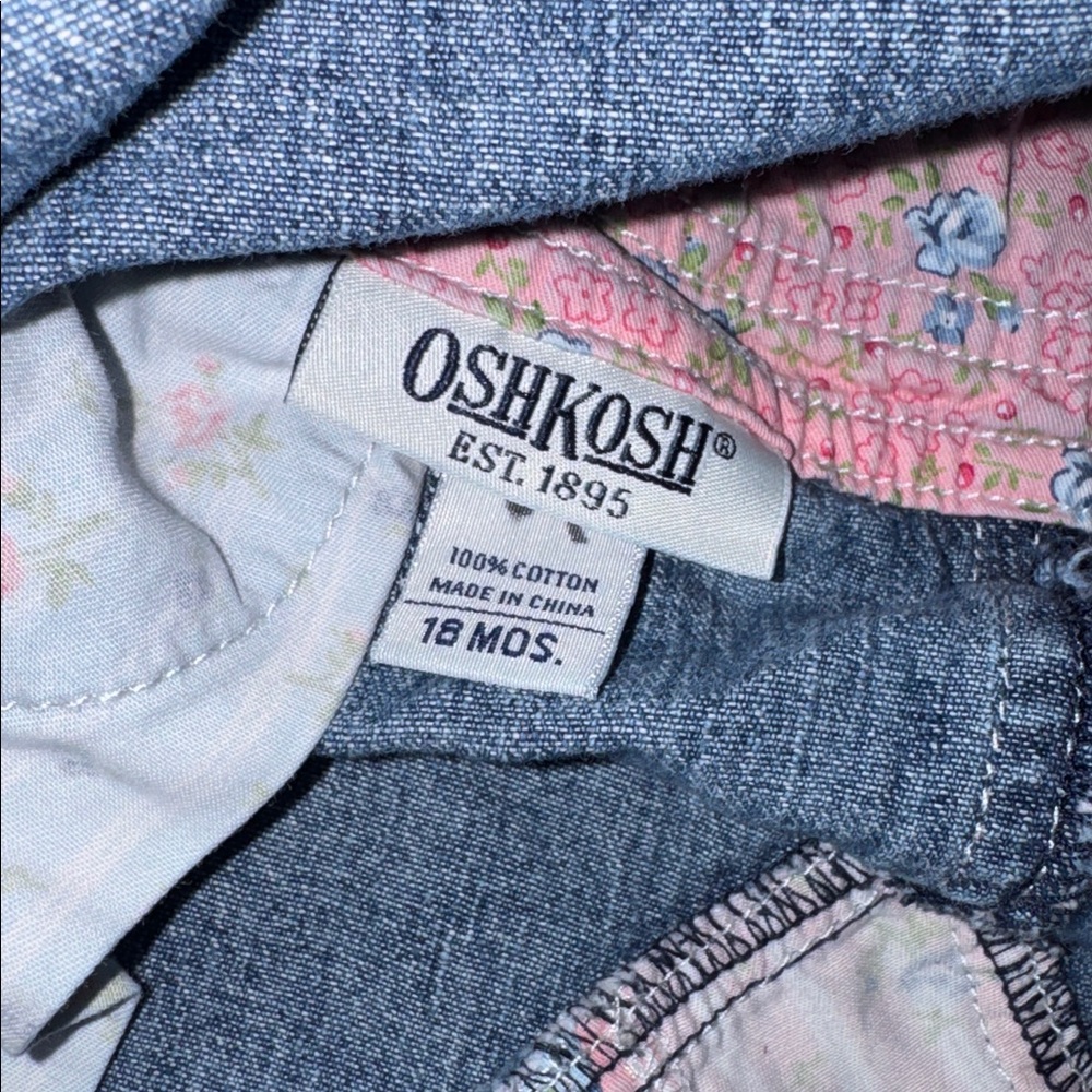 Vintage Y2K Oshkosh Denim Skirtall Baby 18 Months - Picture 6 of 6